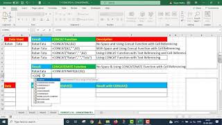 CONCAT Vs CONCATENATE Function 1 [upl. by Gorrono]