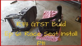 Nissan Skyline R33 GTST Build  Race Seat Install Pt 1  Sparco seat on custom fabricated rail [upl. by Nodrog512]