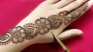 New easy stylish back hand mehndi design  simple mehndi design  mehndi design  mehandi  Mehndi [upl. by Bright]