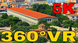 360° VR Stoa of Attalos And Ancient Agora Museum Tur Visit Athens Greece 5K 3D Virtual Reality HD 4K [upl. by Anuala]