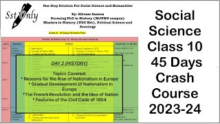 Day 2 45 days Social Science Class 10 Crash Course [upl. by Christabel]