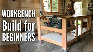 Workbench Build for Beginners Mobile Miter Saw Stand Plans [upl. by Sseb]