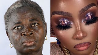 100M VIEWS ⬆️ VIRAL 👆WEDDING MAKEUP 😍OVER 60👉BRIDAL MAKEUP TRANSFORMATION FOR DARK SKIN MELANIN [upl. by Hyps515]