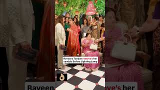 Raveena Tandon removes her sandals Before Lighting Lamptrending viralshort viralvideo [upl. by Anahsohs888]