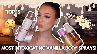 TOP 15 BEST VANILLA BODY SPRAYS💛🧁 [upl. by Helge]