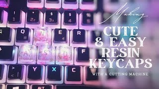 Making cute amp easy resin keycaps  with a cutting machine [upl. by Ytima]