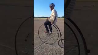 Penny farthing high wheel unicycles unicycling unicycle mike arotsky honeymooners [upl. by Adena]