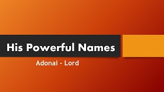 Adonai – Lord [upl. by Gerick537]