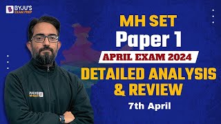 MH SET 2024 Paper 1  MH SET Answer Key amp Analysis  Question Paper Discussion [upl. by Rein]