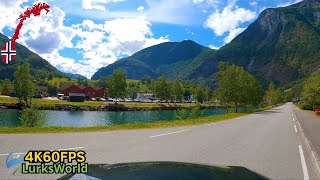 Driving in Norway  Flam to Lærdal  Lærdals tunnel  4K60 [upl. by Marvel]