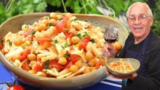 Pasta with Chickpeas Recipe Red Sauce Version  Pasta e Ceci [upl. by Noonan]