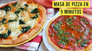 Masa de pizza 🍕 en 5 MINUTOS SIN HORNO sin levadura sin amasar y sin reposo [upl. by Francklin]