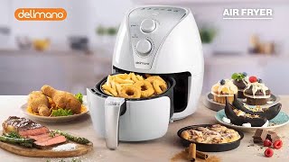 Delimano Air Fryer olaj nélküli fritőz  limitált fehér színben [upl. by Shepard]