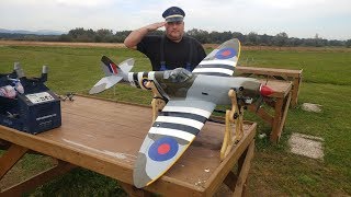 Phoenix Model V1 Spitfire 15m with ASP 10cc four stroke RC plane Test flight [upl. by Ettigdirb]