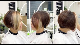 Asymmetrical Layered Bob Cuts amp Styles Textured Bob amp Creative Short Womens Haircut Tutorial [upl. by Toback404]