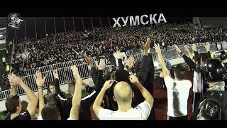 Grobari sa igračima posle pobede  Skači igraj napadaj   Partizan  Skënderbeu 02112017 [upl. by Dail440]