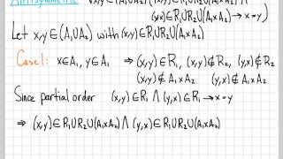 Proof and Problem Solving  Partial Order Example 01 [upl. by Bascomb]