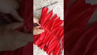 Giant Crepe Paper Flower without sticking each petalHandmade Dahlia paperflower PaperSaiarts [upl. by Souvaine]