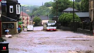 Walsden Water flooding Todmorden July 29th 2013 [upl. by Iatnahs]