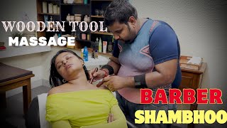 Hot Kansa  Wooden tool  Head Massage ASMR By IndianBarber Shambhoo sensoryoverload relaxation [upl. by Edecrem]