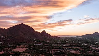 Stunning sunset at Camelback Mountain Phoenix AZ DJI Mavic 3 [upl. by Elvyn]