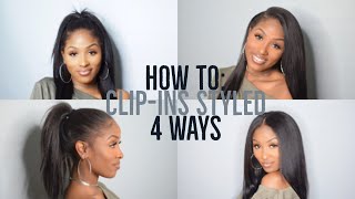 BETTER LENGTH HAIR 4 Simple Ways to Style Light Yaki ClipIn Extensions [upl. by Othella]