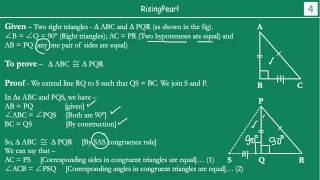 RHS Right angleHypotenuseSide Congruence rule [upl. by Stannfield]