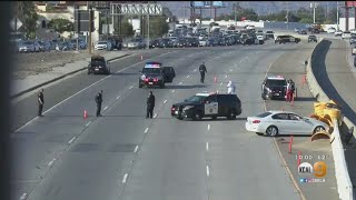 CarToCar Shooting On 605 Freeway In Irwindale Causes Crash [upl. by Sellig9]