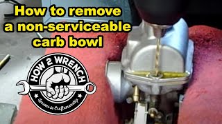 How to remove a nonserviceable carburetor bowl screw from a Taiwan Chinese SCOOTER MOPED CARBURETOR [upl. by Akeenat]