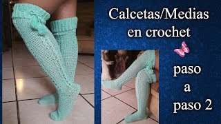 MEDIAS O CALCETAS en crochet PASO A PASO 2 de 2 [upl. by Peper]