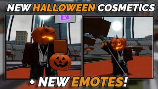 ALL HALLOWEEN COSMETICS  EMOTES SHOWCASE  Heroes Battlegrounds [upl. by Aikehs385]