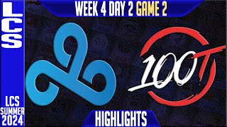 C9 vs 100 Highlights Game 2  LCS W4D2 Summer 2024  Cloud9 vs 100 Thieves Week 4 Day 2 [upl. by Nitsur]