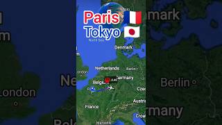 Paris to Tokyo flight Route ✈️  Japan Airlines  JL46  flight [upl. by Nosauq]