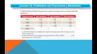 Lección 12 Problemas con Fracciones y Decimales [upl. by Garzon]