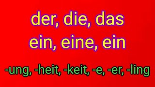 deutsch deutschland deutschlernen Nomen und Nomenendungen der die das Artikel ein eine ung [upl. by Amethyst]