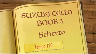 Scherzo  Suzuki Cello Book 3  Tempo 120 Piano Accompaniment [upl. by Swagerty]