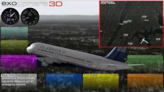 Flight 1549 Alternate Audio MultiPerspective Composite Animation [upl. by Micky]