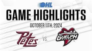 OHL Highlights Peterborough Petes  Guelph Storm Oct 11 2024 [upl. by Cheatham]