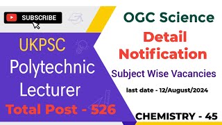 polytechnic lecturer vacancies  ukpsc polytechnic leacturer chemistry [upl. by Azial518]