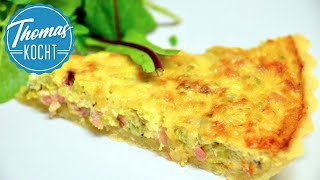 Quiche mit Speck und Lauch  Quiche Lorraine [upl. by Teahan]