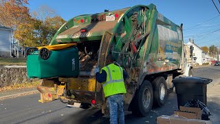 WM ROP Garbage Truck VS Brand New Recycling Bins [upl. by Norbie]