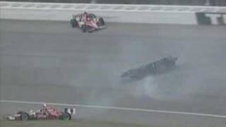 Indy Racing League Michigan 2007  Franchitti horror crash [upl. by Ardnohsed]