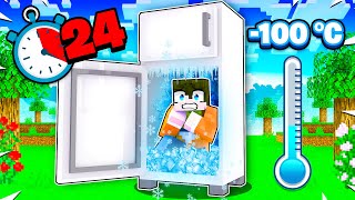 ZOSTAŁEM ZAMKNIĘTY W LODÓWCE 100°C ❄️ NA 24 GODZINY w Minecraft [upl. by Inigo58]