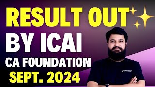 Result Announced I CA Foundation Sept 2024 Result Announced ctcclasses [upl. by Hoon]