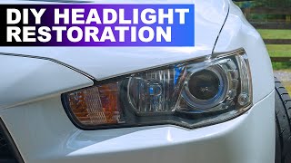 EASY CERAMIC COATING HEADLIGHT RESTORATION [upl. by Hamilah]