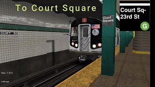 Openbve R160B Siemens 5 car G From Church Av To Court Square via Crosstown Lcl [upl. by Ramahs63]