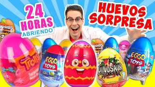 24 HORAS ABRIENDO HUEVOS SORPRESA CON JUGUETES Y DULCES 📦❓  El Gallinero de Mike [upl. by Maloy]