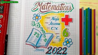 CARATULA DE MATEMATICAS 2022  Portadas  covers [upl. by Ike]