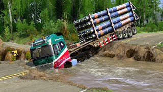 Amazing Truck with Big Engine Power  Spintires Mudrunner [upl. by Alister]