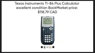 CAD 1 item TI84 Plus calculator from BackMarket in excellent condition refurbished [upl. by Lindsey]